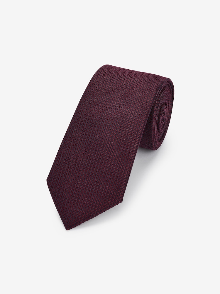 Burgundy Red Textured Tie - Image 1 of 3