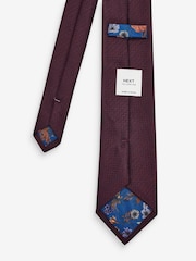 Burgundy Red Textured Tie - Image 3 of 3