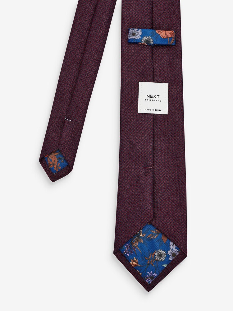 Burgundy Red Textured Tie - Image 3 of 3 Burgundy Red Textured Tie - Image 3 of 3