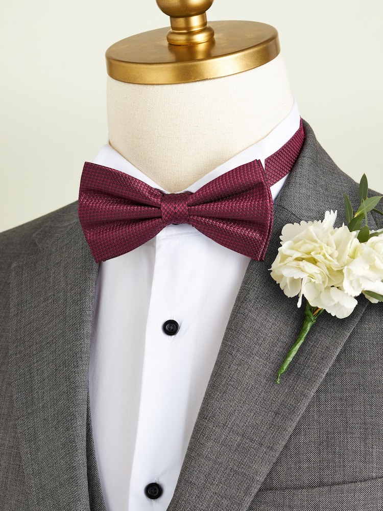 Rose Pink Textured Silk Bow Tie - Image 1 of 2