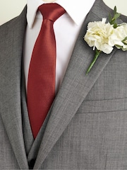 Rust Orange Slim Textured Silk Tie - Image 1 of 4