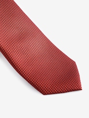 Rust Orange Slim Textured Silk Tie - Image 4 of 4