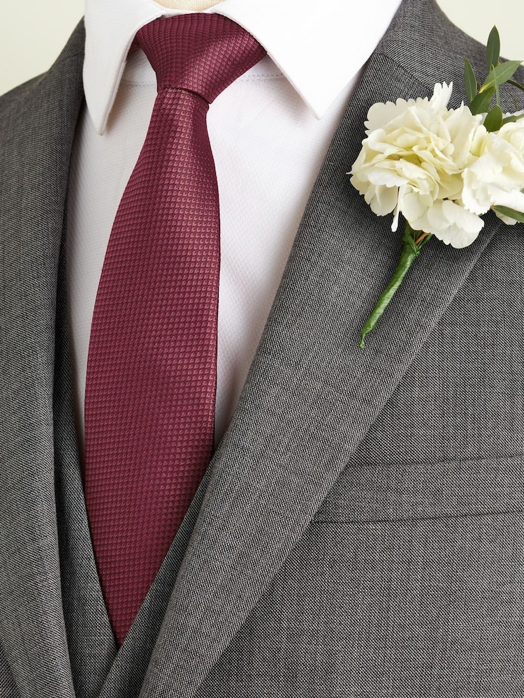Rose Pink Slim Textured Silk Tie - Image 1 of 4