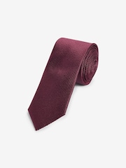 Rose Pink Slim Textured Silk Tie - Image 2 of 4