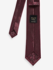 Rose Pink Slim Textured Silk Tie - Image 4 of 4