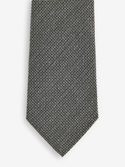 Dark Grey Texture Silk Tie - Image 3 of 3