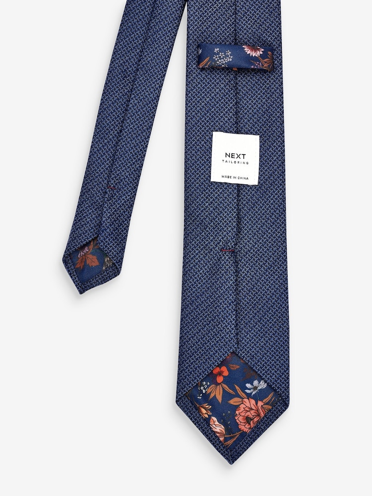 Blue Textured Tie - Image 3 of 3