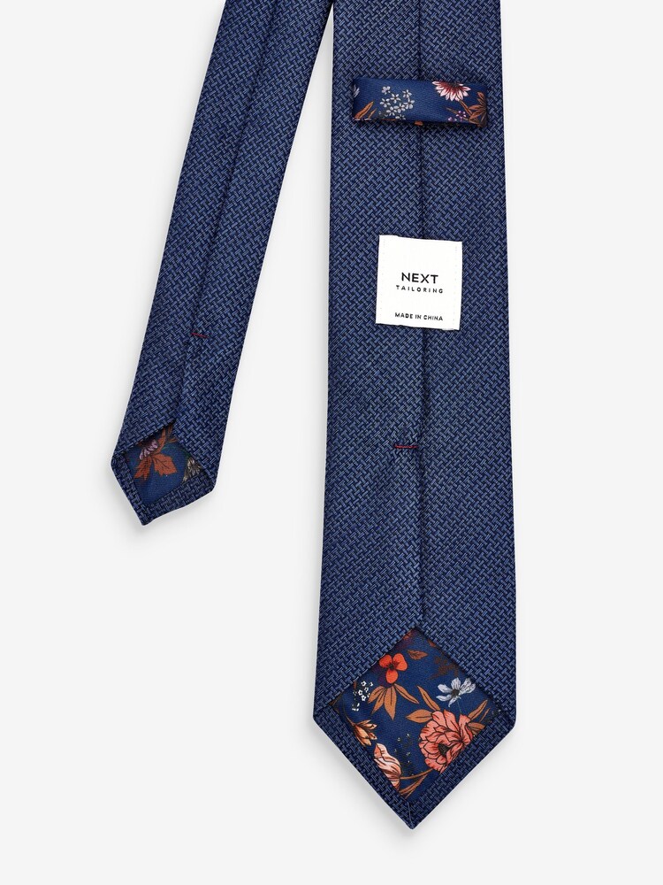 Blue Textured Tie - Image 3 of 3 Blue Textured Tie - Image 3 of 3