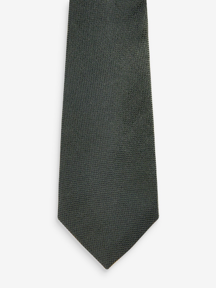 Forest Green/Navy Blue Floral Silk Tie And Pocket Square Set - Image 2 of 5