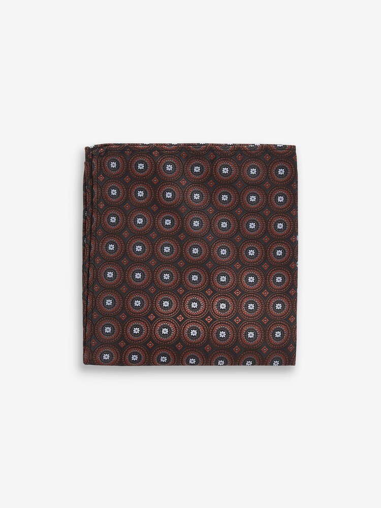 Burnt Orange Slim Tie And Pocket Square Set - Image 2 of 4