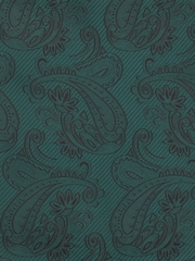 Forest Green Paisley Slim Tie Pocket Square And Lapel Pin Set - Image 4 of 4
