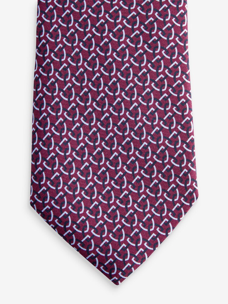 Red Geometric Signature Made In Italy Design Tie - Image 2 of 3