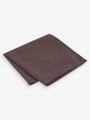 Braun - Krawatte und quadratisches Einstecktuch aus Satin im Set - Bild 3 von 4