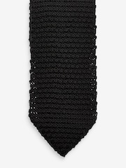 Black Slim Knitted Tie - Image 2 of 3