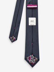 Dusky Blue Slim Twill Tie - Image 3 of 3