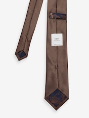 Brown Slim Textured Tie And Clip Set - Image 3 of 3