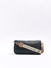 River Island Black Monogram Pocket Pouchette Bag - Image 3 of 6
