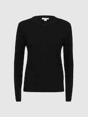 Reiss Black Addison Wool Blend Crew Neck Jumper - Image 2 of 5