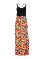 Pour Moi Red 100% Cotton Cross Back Strappy Jersey Woven Mix Maxi Dress - Image 4 of 5