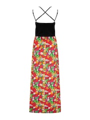 Pour Moi Red 100% Cotton Cross Back Strappy Jersey Woven Mix Maxi Dress - Image 5 of 5
