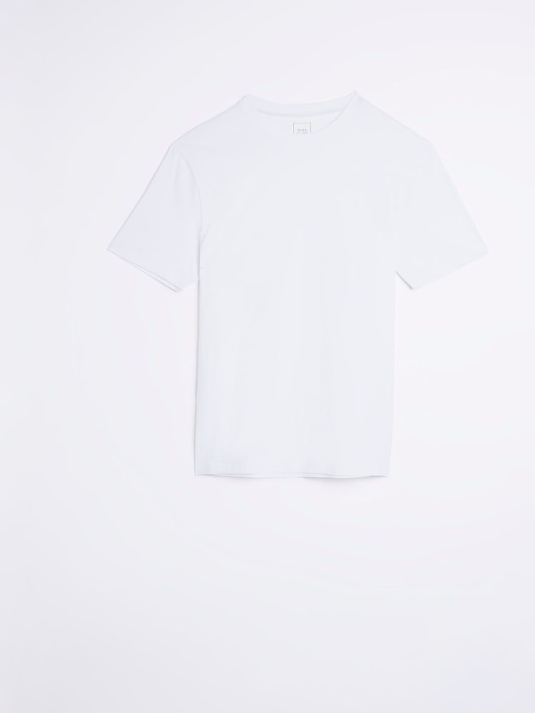 River Island White Muscle Fit 100% Cotton T-Shirt - Image 4 of 4