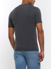 River Island Grey Muscle Fit 100% Cotton T-Shirt - Image 2 of 6