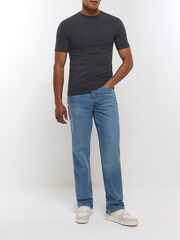 River Island Grey Muscle Fit 100% Cotton T-Shirt - Image 3 of 6