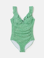 Joules Peony Green Frill Swimsuit - Image 1 of 1