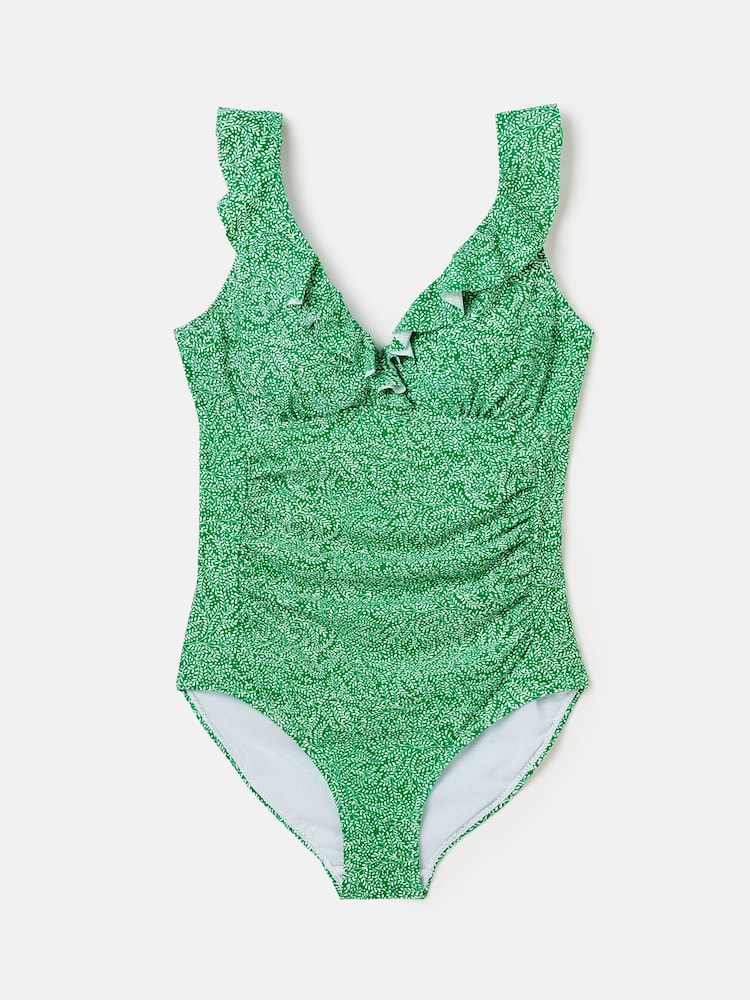 Joules Peony Green Frill Swimsuit - Image 1 of 1