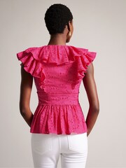 Ted Baker Pink Mazieh Broderie Top - Image 2 of 5