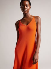 Ted Baker Orange Marrlyy Rib Knit Maxi Dress - Image 3 of 5