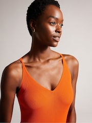 Ted Baker Orange Marrlyy Rib Knit Maxi Dress - Image 4 of 5