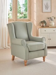 Tweedy Blend Sage Green Sherlock Highback Armchair - Image 1 of 10