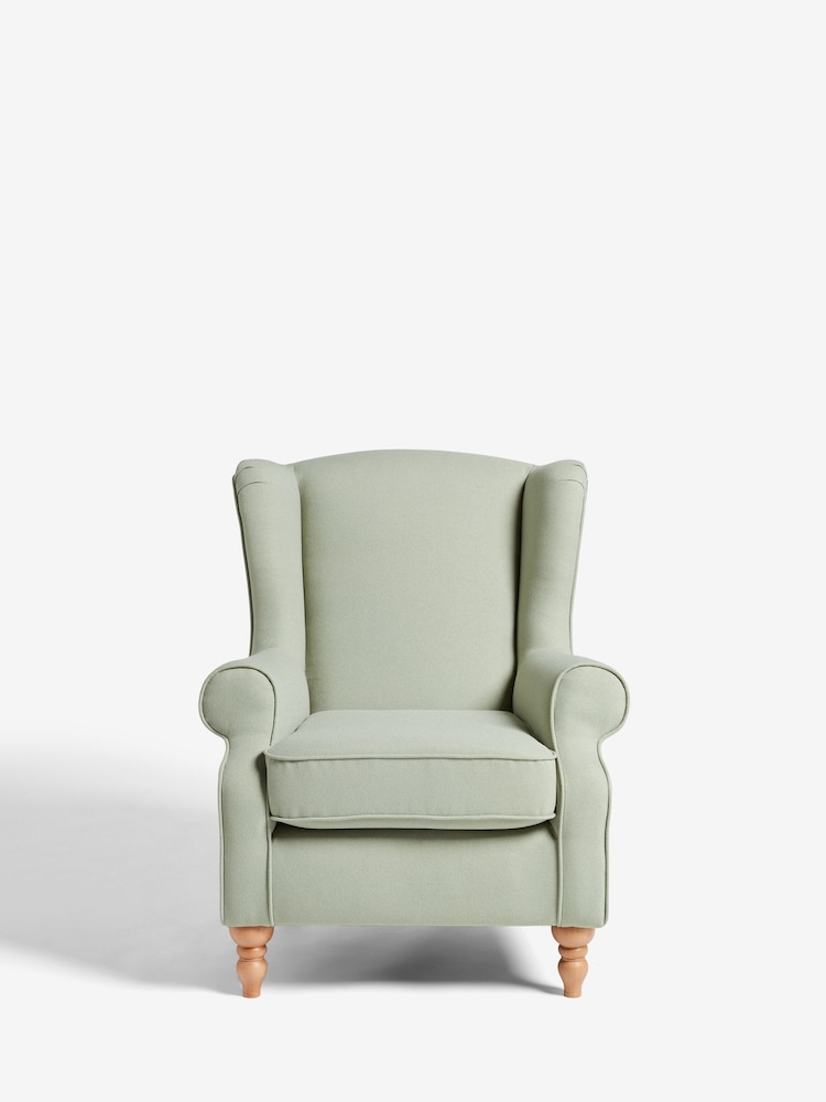 Tweedy Blend Sage Green Sherlock Highback Armchair - Image 2 of 10