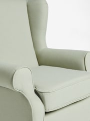 Tweedy Blend Sage Green Sherlock Highback Armchair - Image 7 of 10