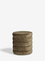 Plush Chenille Moss Green Ribbed Storage Stool - Image 5 of 7