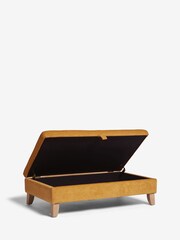 Fine Chenille Ochre Yellow Albury Large Footstool - Image 4 of 7
