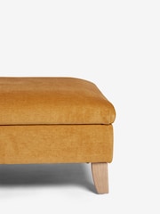 Fine Chenille Ochre Yellow Albury Large Footstool - Image 5 of 7