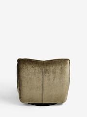 Plush Chenille Moss Green Lucca Swivel Pillow Accent Chair - Image 8 of 9