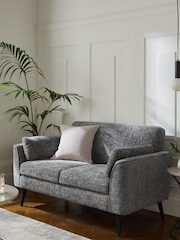 Chunky Chenille Dark Grey Mila Compact 2 Seater Sofa In A Box - Image 1 of 9