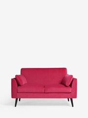 Soft Velvet Fuschia Pink Mila Compact 2 Seater Sofa In A Box - Image 2 of 6