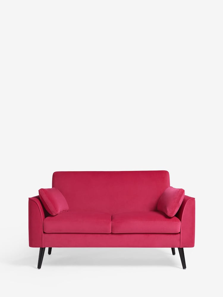 Soft Velvet Fuschia Pink Mila Compact 2 Seater Sofa In A Box - Image 2 of 6