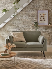 Soft Linen Look Sage Green Mila Compact 2 Seater Sofa In A Box - Image 1 of 8