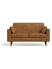 Vintaged Faux Leather Light Brown Mila Compact 2 Seater Sofa In A Box - Image 3 of 6
