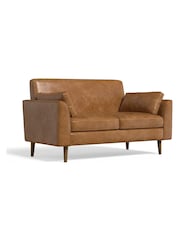 Vintaged Faux Leather Light Brown Mila Compact 2 Seater Sofa In A Box - Image 5 of 6