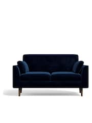 Soft Velvet Navy Blue Mila Compact 2 Seater Sofa In A Box - Image 2 of 9