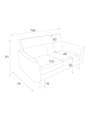 Soft Velvet Navy Blue Mila Compact 2 Seater Sofa In A Box - Image 5 of 9