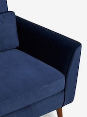 Soft Velvet Navy Blue Mila Compact 2 Seater Sofa In A Box - Image 6 of 9
