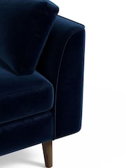 Soft Velvet Navy Blue Mila Compact 2 Seater Sofa In A Box - Image 7 of 9