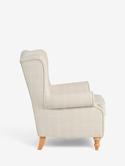 Tweedy Check Lawson Light Natural Sherlock Highback Armchair - Image 7 of 9